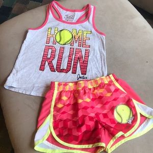 Justice shorts and tank top